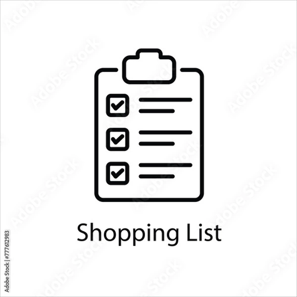 Fototapeta Shopping List icon
