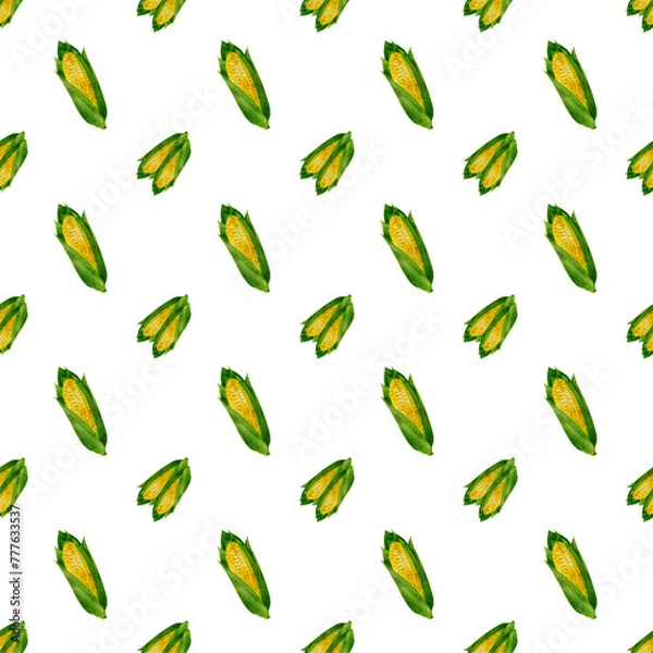 Obraz seamless pattern with vegetable corn 