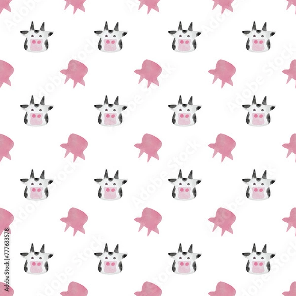 Obraz seamless pattern with animal cows 