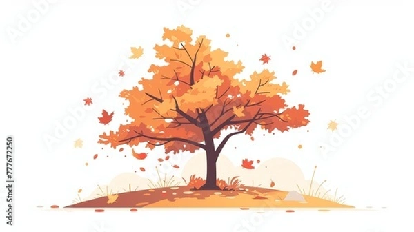Fototapeta Autumn Maple Affirmation Card Generative AI