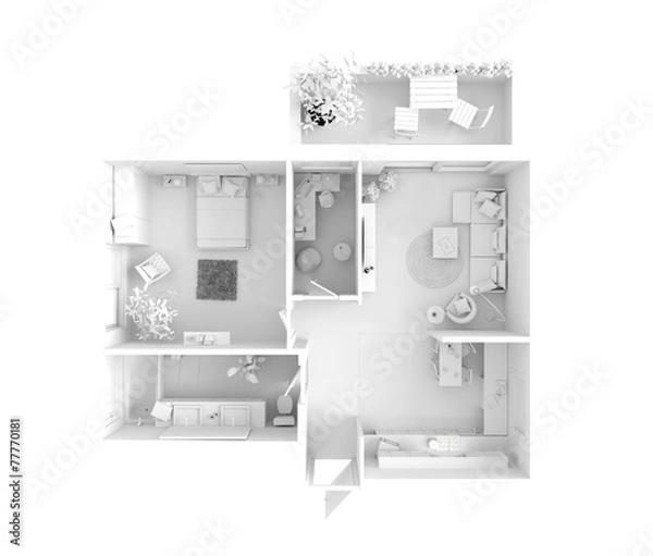 Obraz House plan top view - interior design