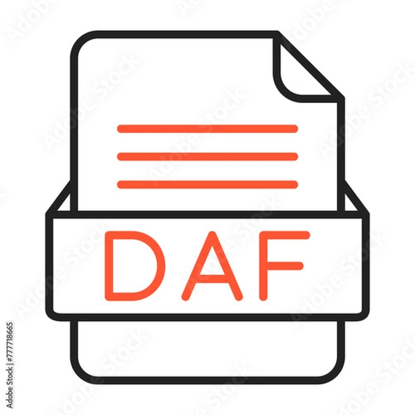 Fototapeta DAF File Format Vector Icon Design