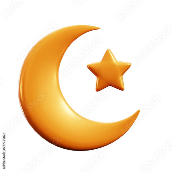 Fototapeta Star and Moon 3D Icon