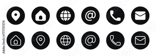 Obraz Business Contacts and Communication Icon Set