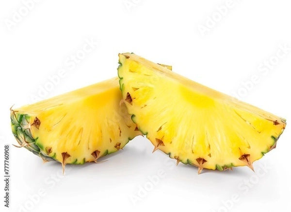 Fototapeta Twin Halves: Realistic Pineapple Halves Captured with Canon EOS Style