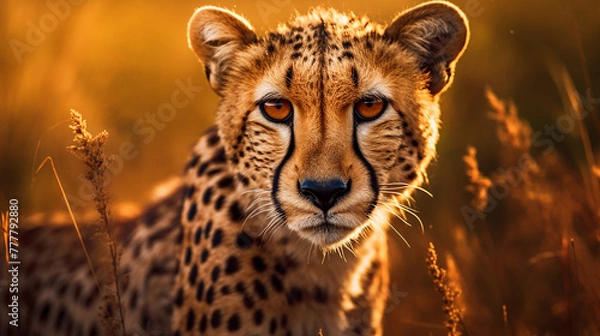 Fototapeta Wildlife leopard close up