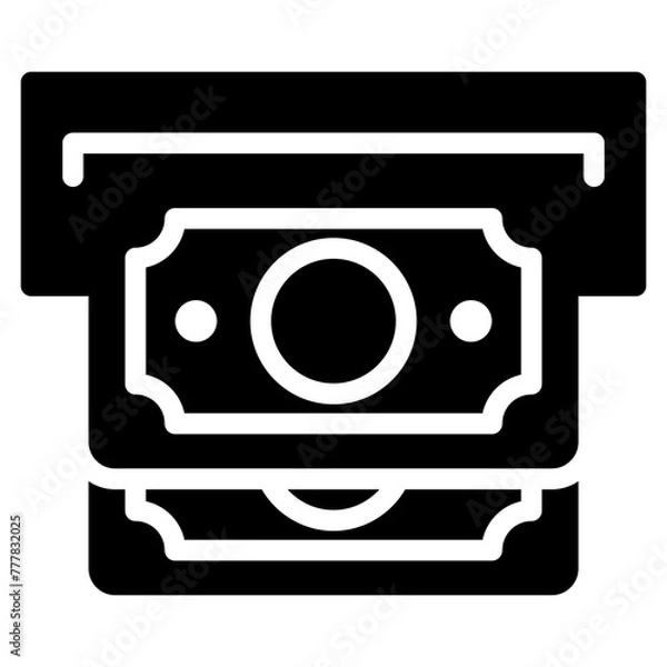 Fototapeta Atm Withdrawal Solid Icon