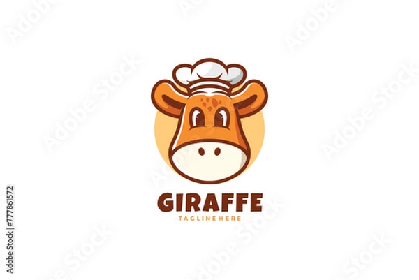 Obraz Giraffe Chef Logo Design Vector Template