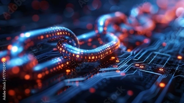 Obraz Blockchain network in action, secure and transparent