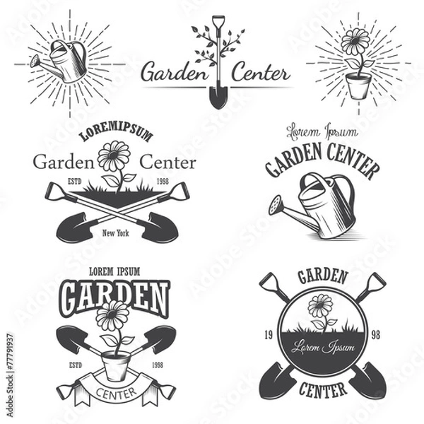 Fototapeta Set of vintage garden center emblems.