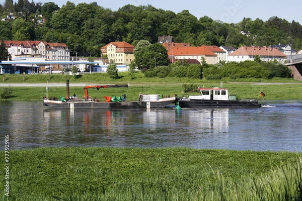 Obraz Baggerschiff auf der Elbe