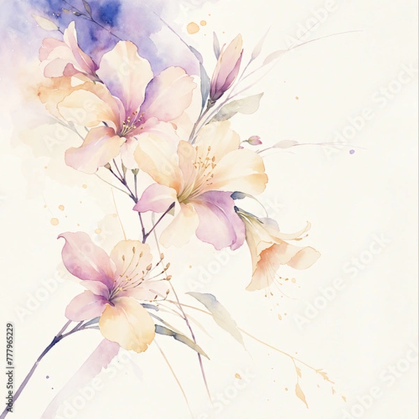 Obraz Delicately Elegant Watercolor Floral Masterpiece