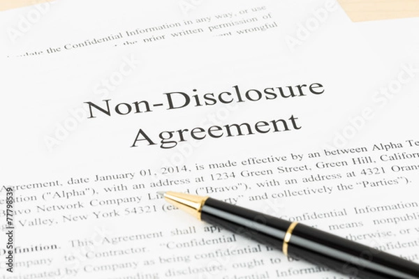 Obraz Non disclosure agreement document with pen