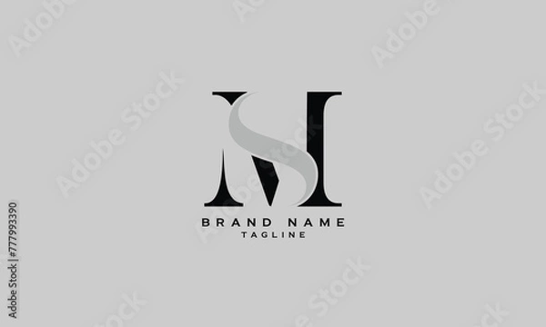 Fototapeta MS, SM, Abstract initial monogram letter alphabet logo design