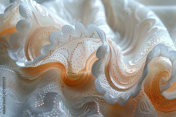 Fototapeta Macro Details: Intricate Lace Patterns - Generative AI