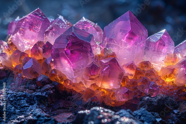 Fototapeta Exploring Macro Minerals: Geode Crystals - Generative AI