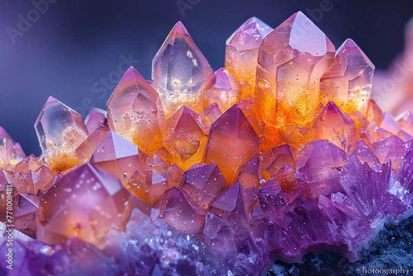 Fototapeta Exploring Macro Minerals: Geode Crystals - Generative AI