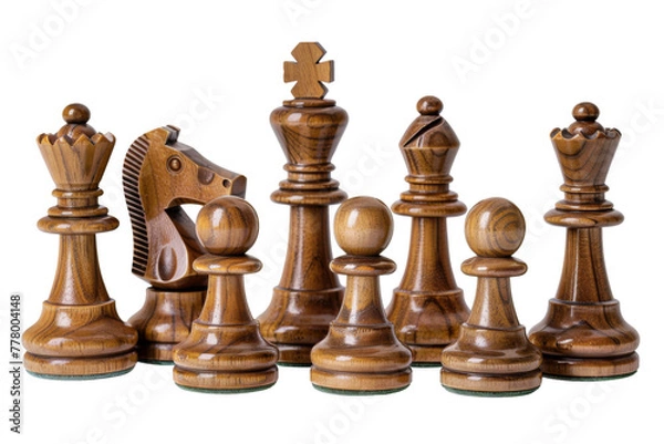 Fototapeta Chess figure piece for strategy board game isolated on background, business Intellectual game.