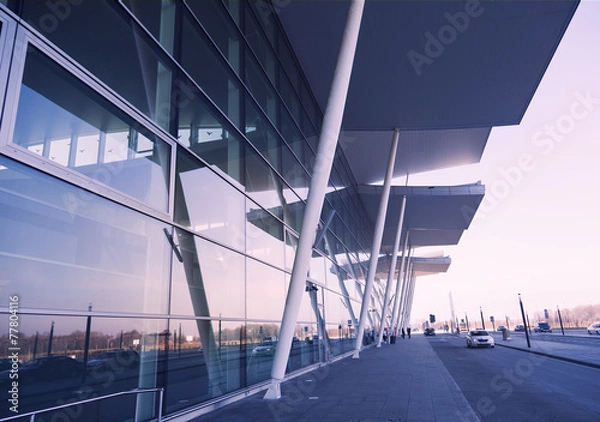 Fototapeta modern airport terminal,industrial architecture