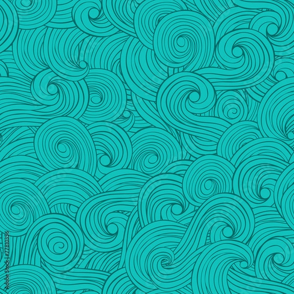 Obraz Seamless abstract pattern background with waves and clouds
