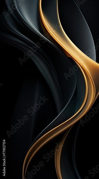 Obraz a black and gold wavy background