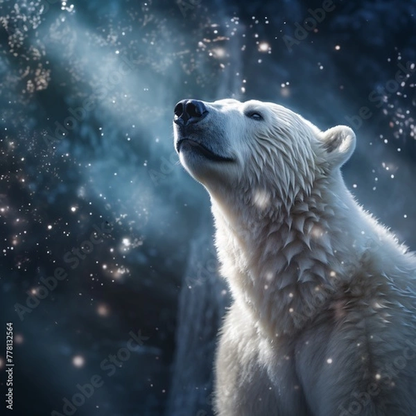 Obraz a polar bear looking up