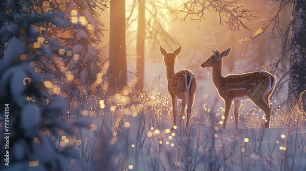 Obraz deer in the woods