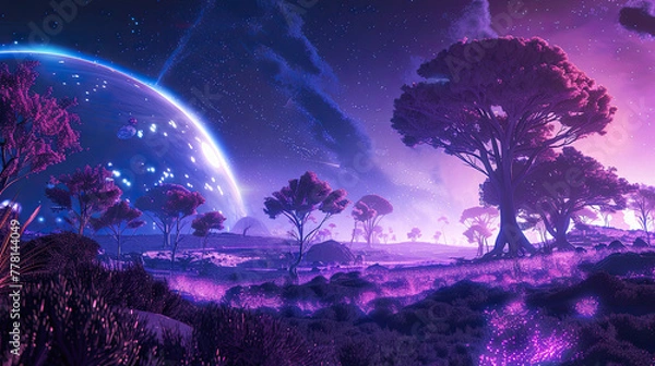 Obraz landscape with moon