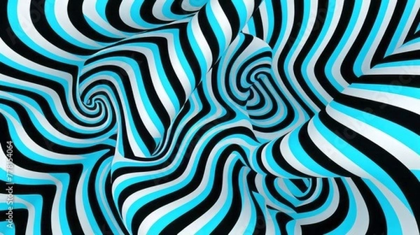 Fototapeta A trippy optical illusion with endlessly repeating patterns