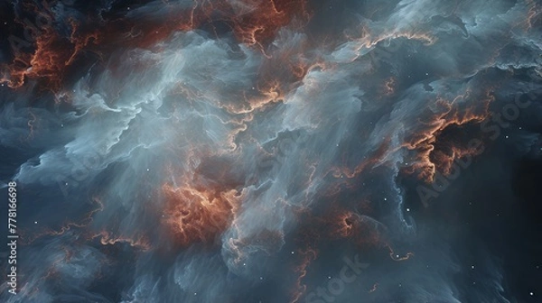 Obraz Mesmerizing night sky filled with ethereal clouds and twinkling stars