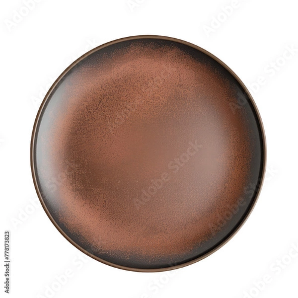 Fototapeta A close up of a brown plate on a Transparent Background
