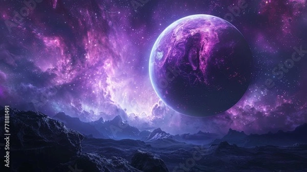 Obraz night sky, a dramatic game unfolds in space