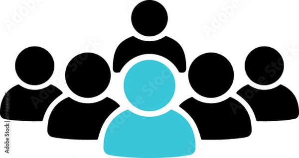 Fototapeta Flat icon of people group as concept of targeting and focusing on target customer