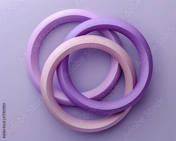 Obraz 3D clay Venn diagram circles overlapping