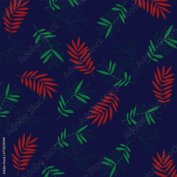 Obraz Modern tropical floral pattern. Hand drawn unique print.