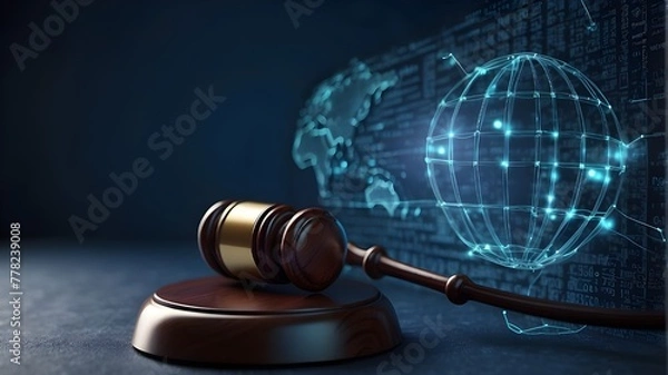 Fototapeta gavel and books