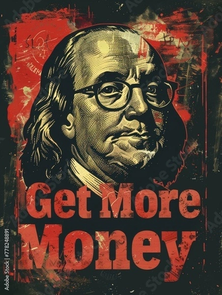 Obraz Retro Ben Franklin Wealth Poster