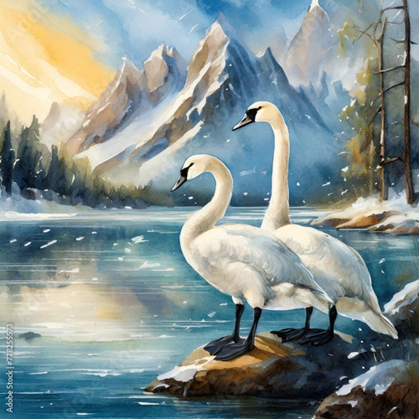 Obraz 두마리의 트럼프 백조