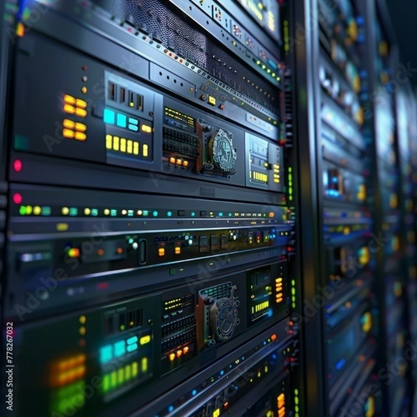 Obraz Computer and Server Room Rack Panel