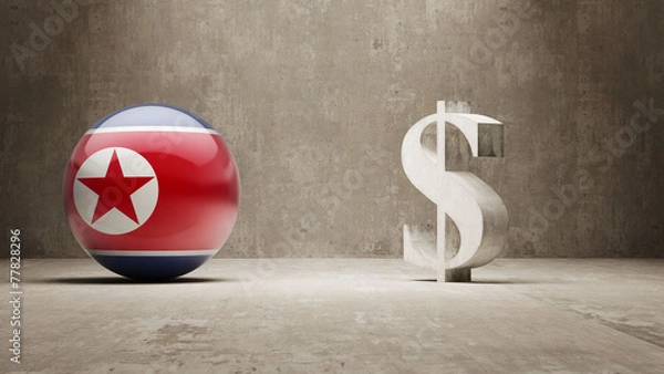 Obraz North Korea. Money Sign Concept.