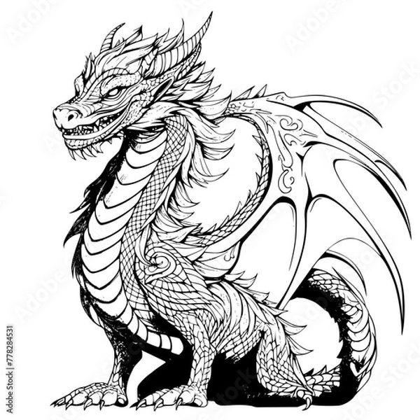 Obraz black dragon tattoo