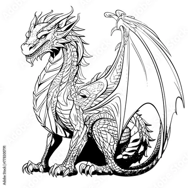 Fototapeta sketch of a dragon