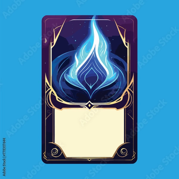 Fototapeta magical flame game card frame vector editable