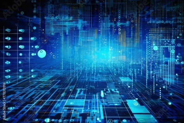 Fototapeta Advancing Energy Sustainability with the Smart Grid, IoT, Technology Concept, Background	