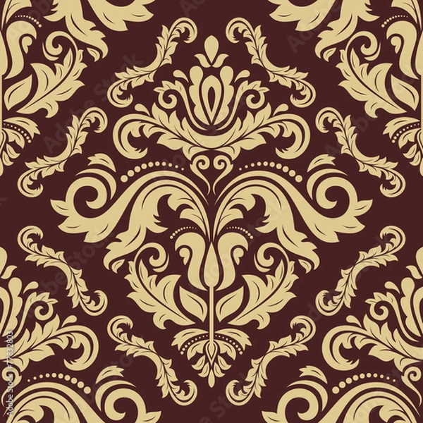 Fototapeta Damask Seamless  Pattern. Orient Background