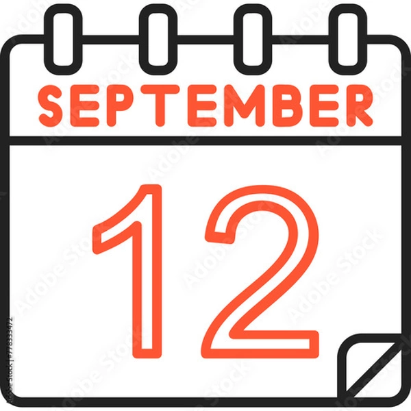 Fototapeta 12 September Vector Icon Design