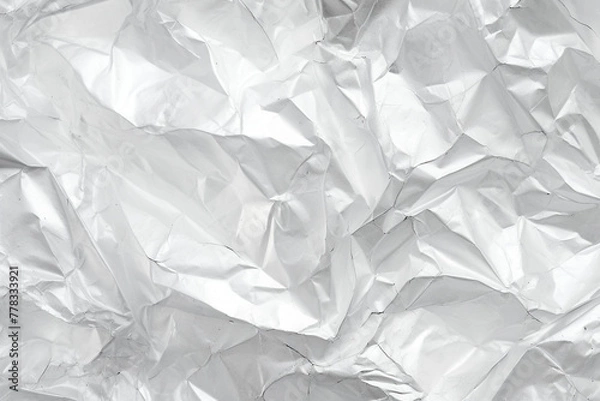 Fototapeta Seamless silver leaf background texture transparent overlay сreated with Generative Ai