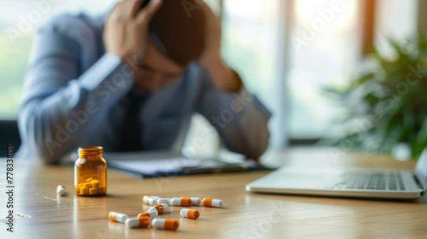 Obraz troubled person with pills