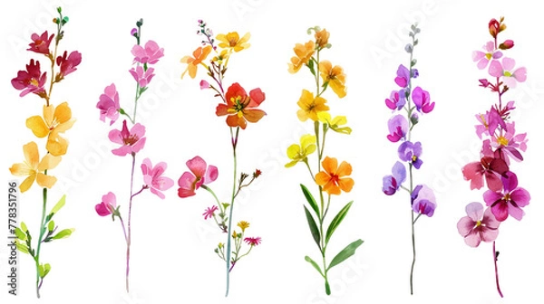 Fototapeta Beautiful Botanical Blooms on Transparent Background, Perfect for Nature Inspired Designs, Spring Projects, and Decorative Elements in Various Artistic Ventures.