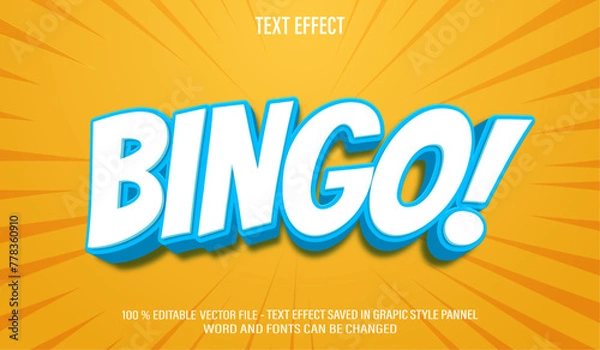 Obraz Bingo 3d editable text effect style
